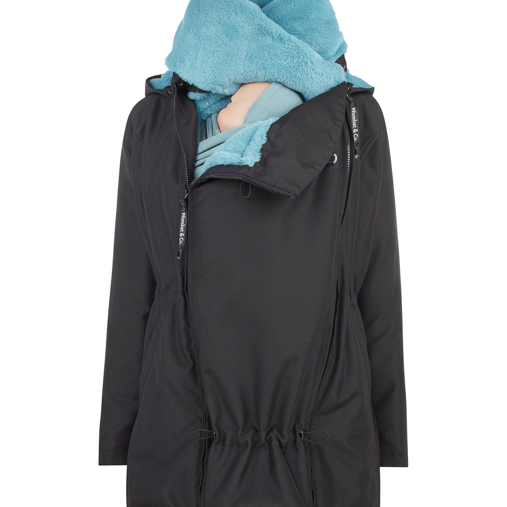WALLABY 2.0 - Schwangerschafts- und Babytrage-Jacke - schwarz-blau