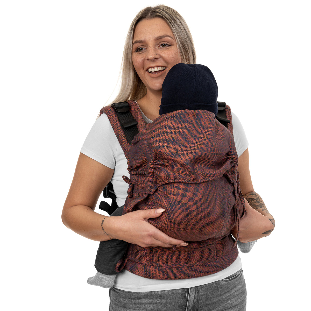 Fusion - Fullbuckle Baby Carrier - Diamonds - rustred Toddler