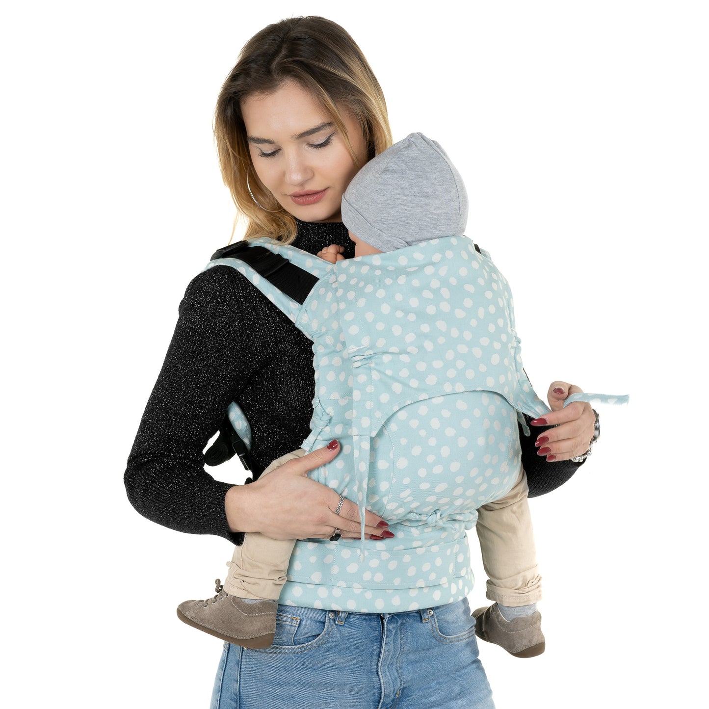 Fusion - Marsupio ergonomico - Polka Dots - blu cielo