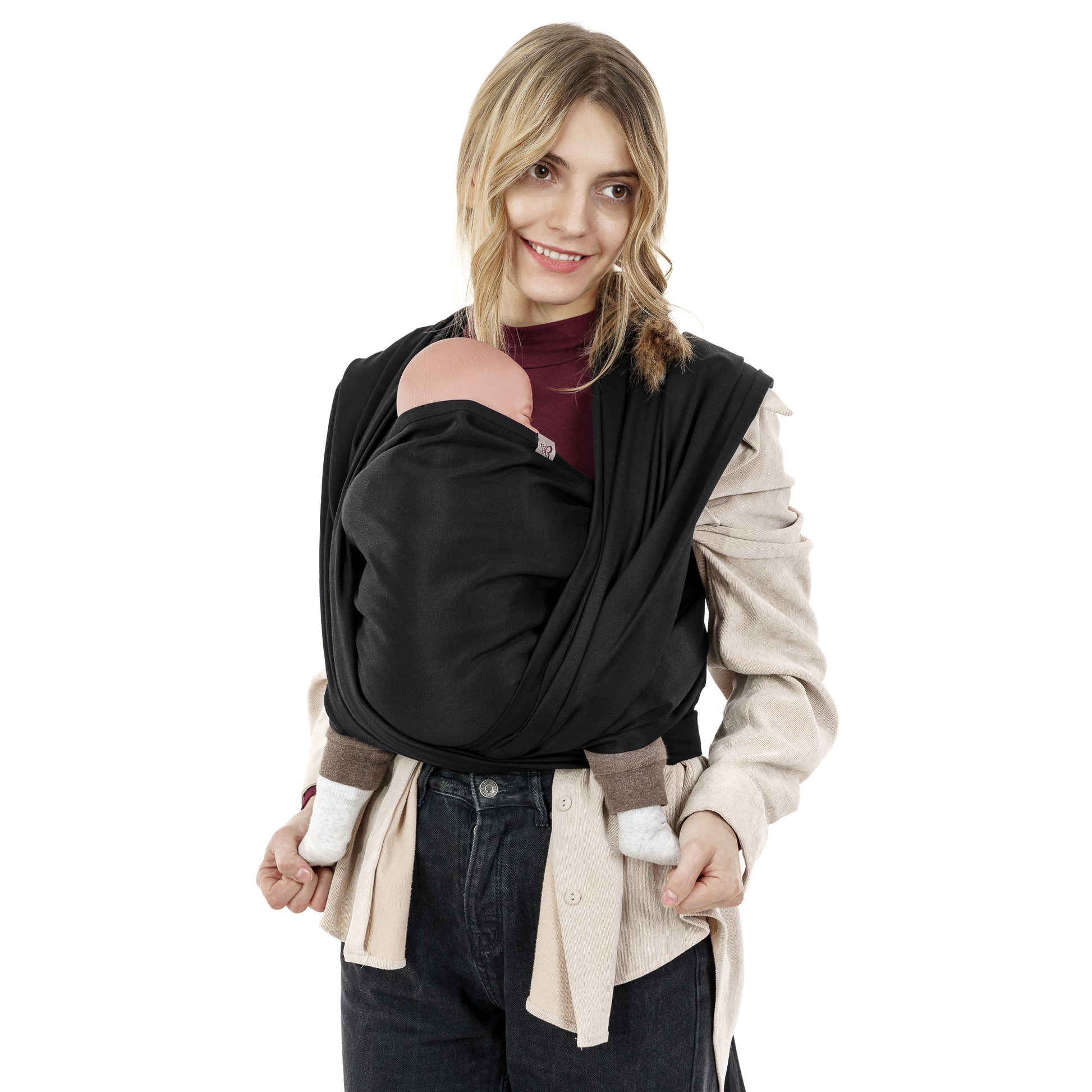 Front view of Baby wraps Design Chevron  black