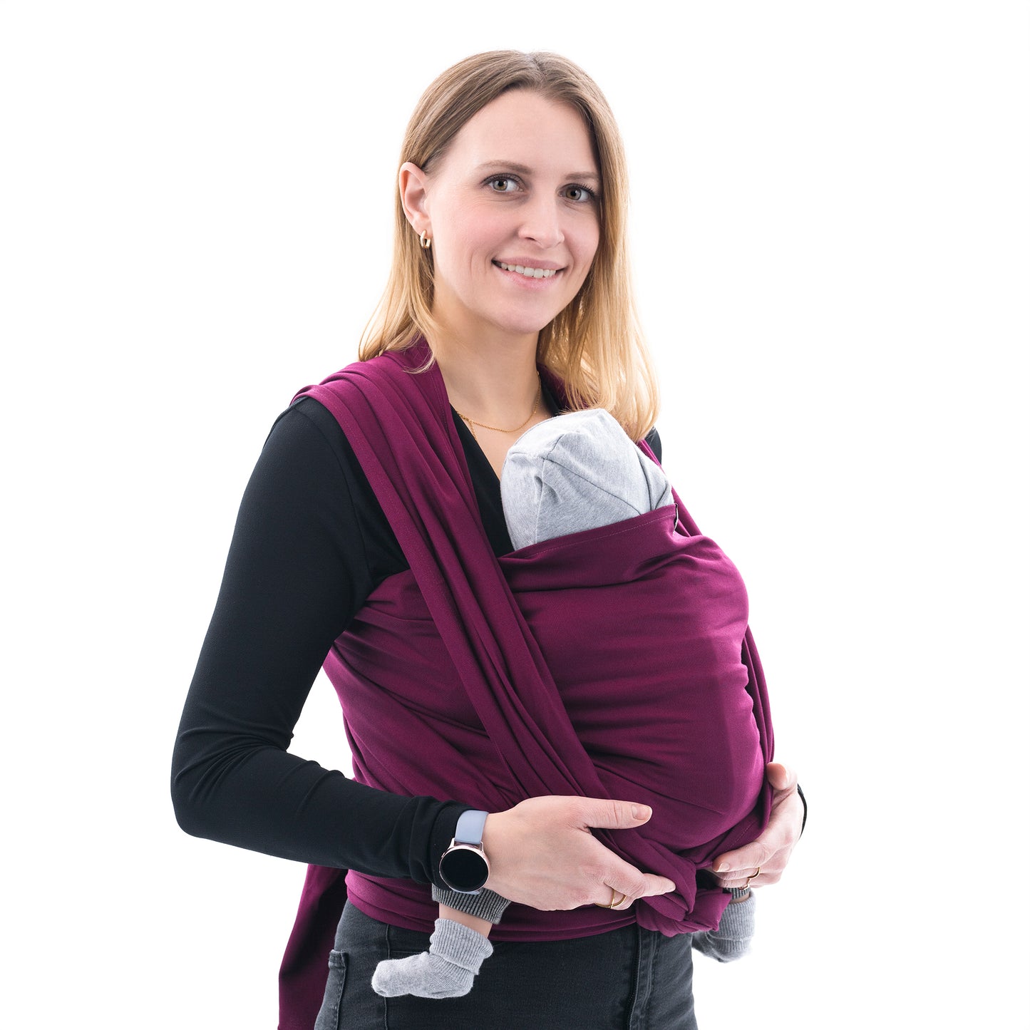 Front view of Baby wraps Design Chevron – berry