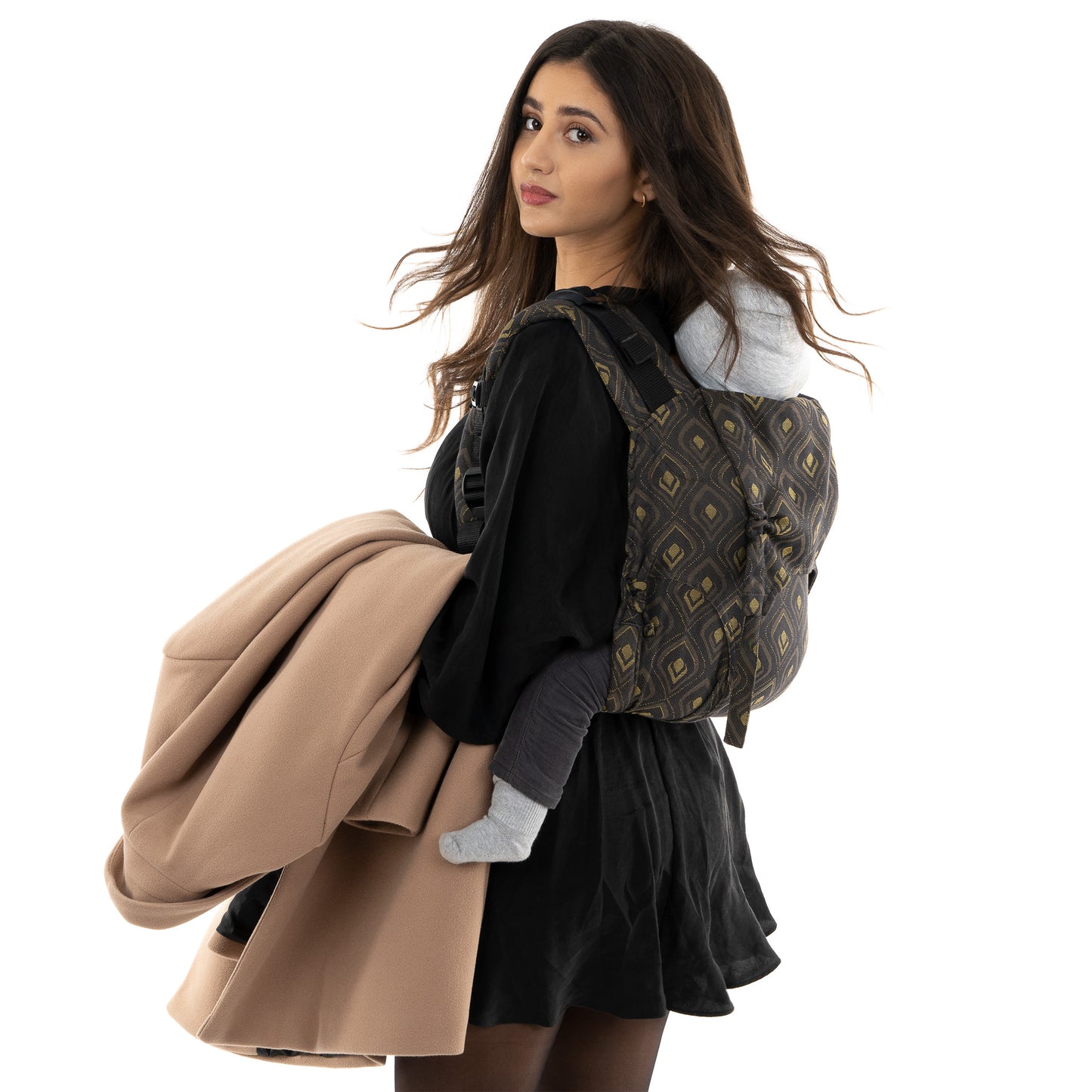 Onbuhimo - Back Carrier - Toddler - Peacock - midnight gold