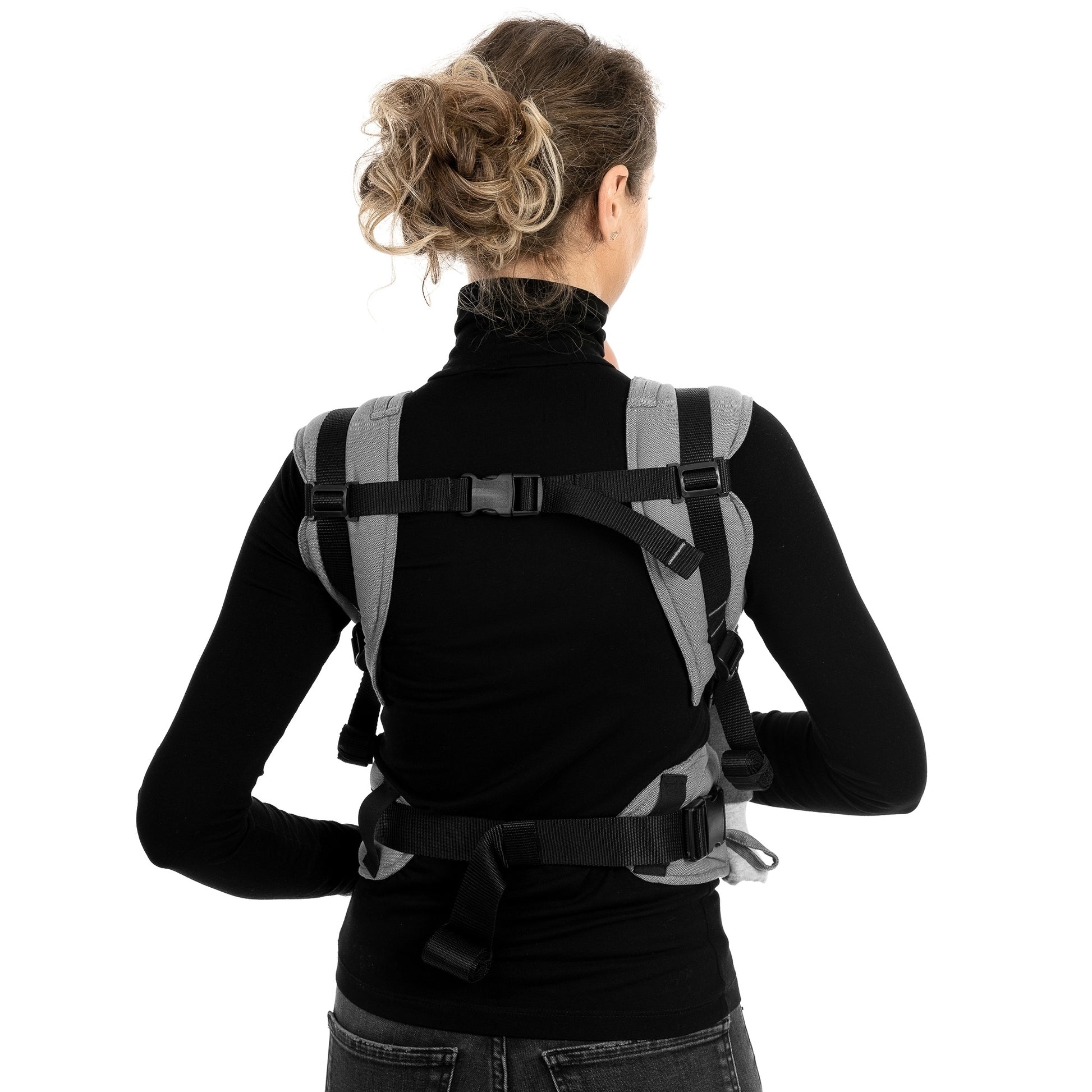 Vista trasera de FullBuckle Mochila Ergonómica  con hebillas Design Chevron  light gray