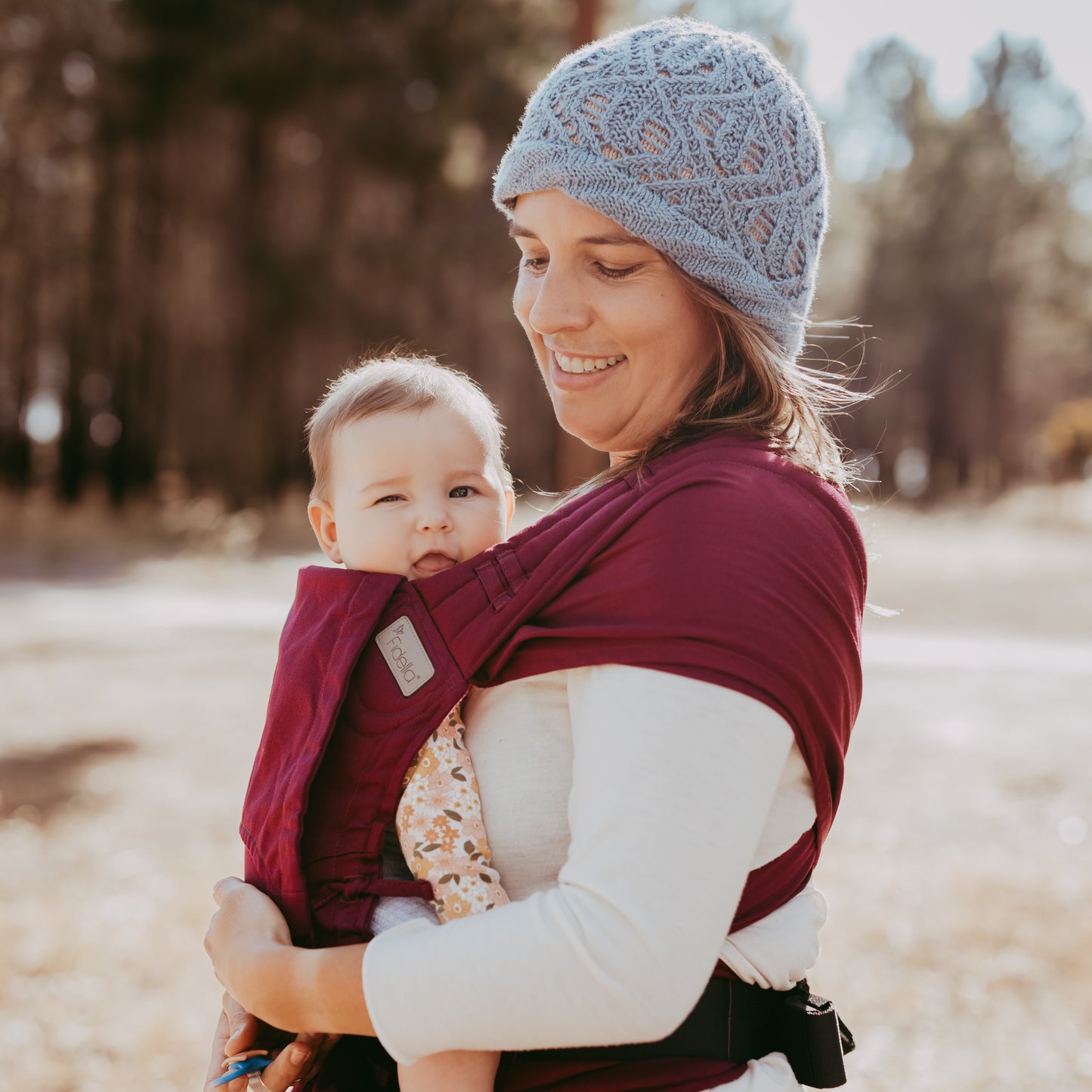 FlyClick - Halfbuckle Baby carrier - Chevron - berry