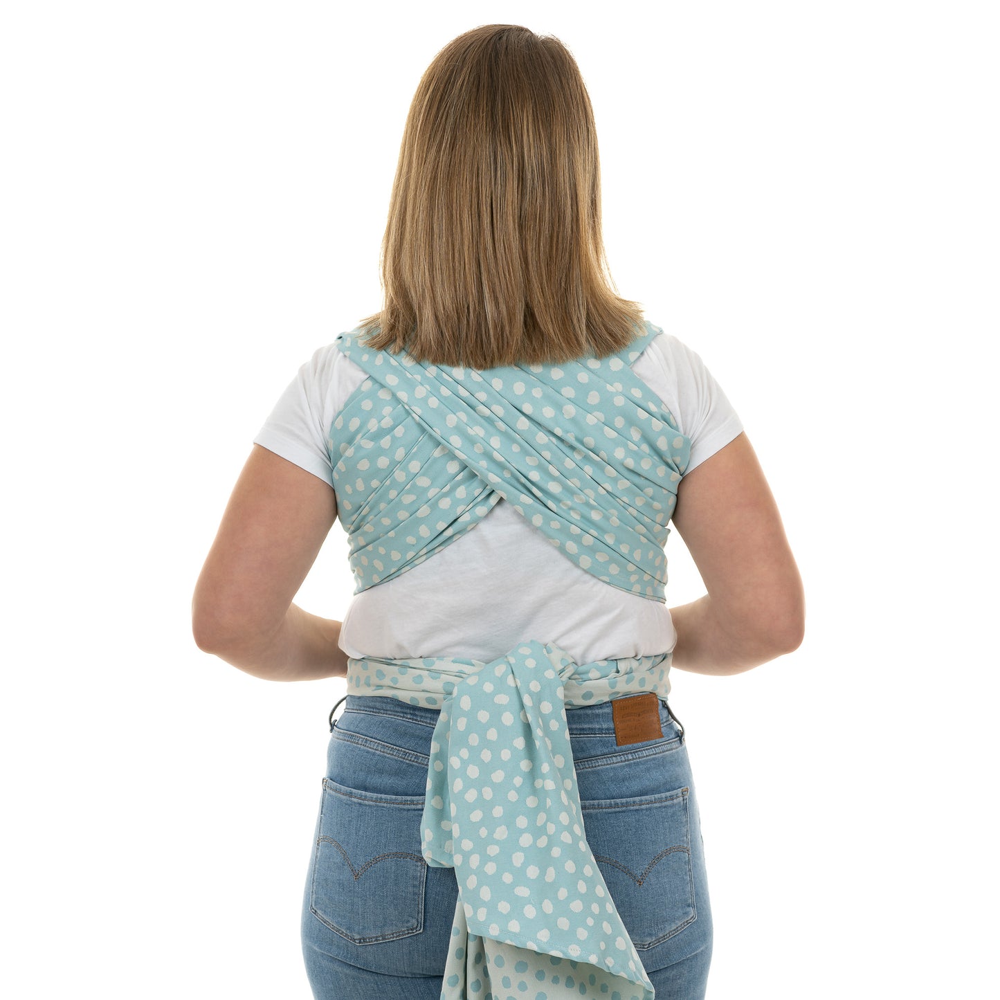Vista posteriore di Baby wraps Design Polka Dots sky blue