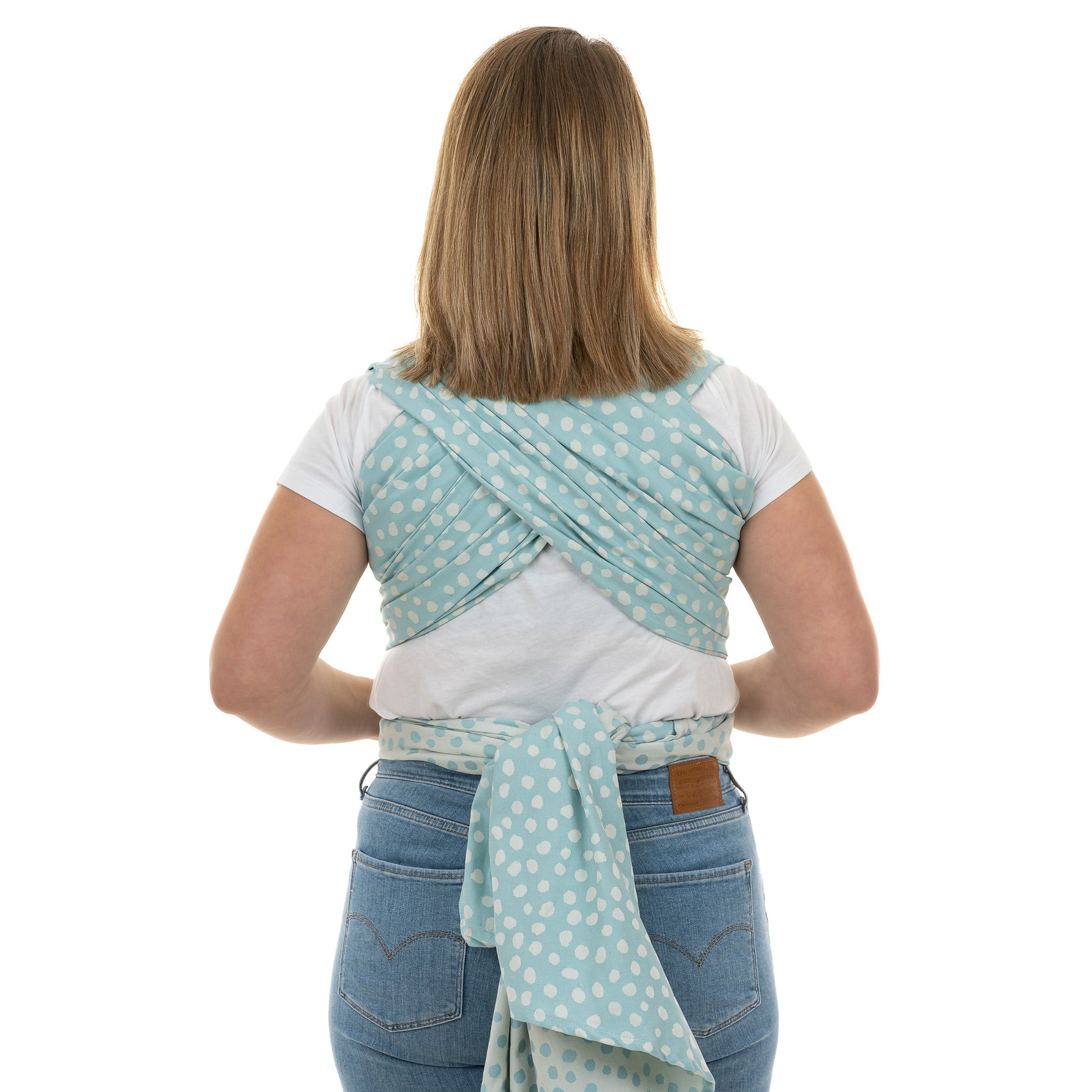 Vista trasera de Baby wraps Design Polka Dots  sky blue