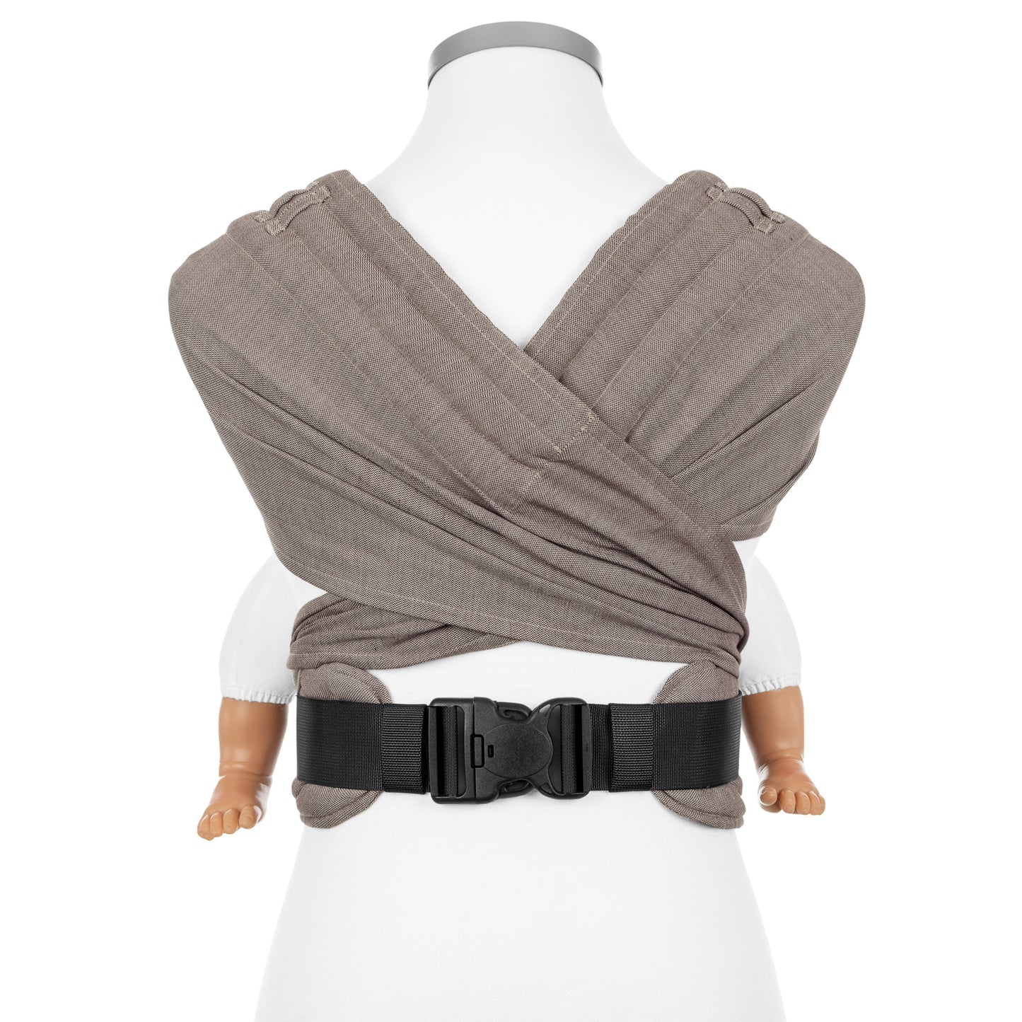 Rückansicht von FlyClick Halbschnallen Babytrage Design Chevron walnut