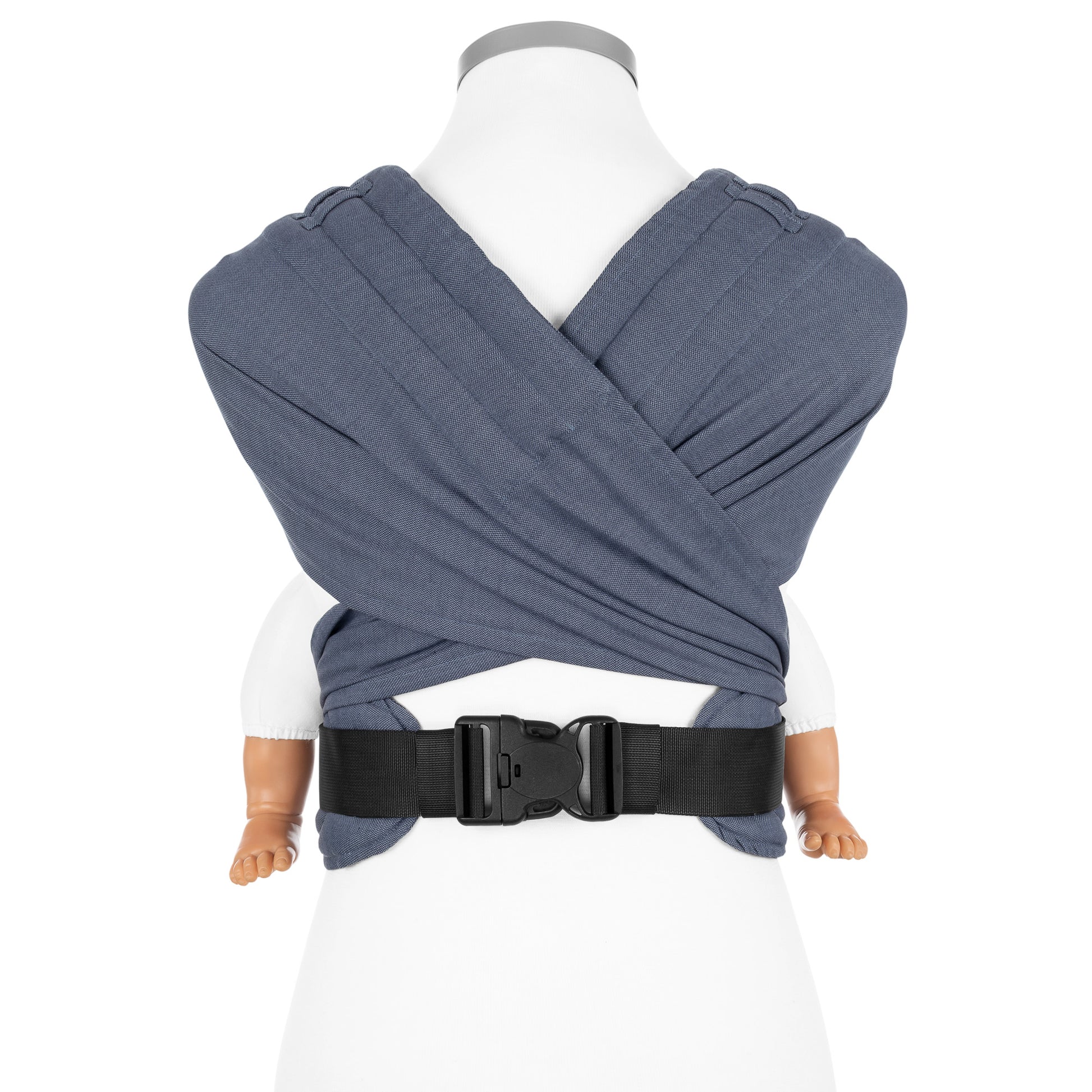 Rückansicht von  FlyClick Halbschnallen Babytrage Design Chevron  denim blue