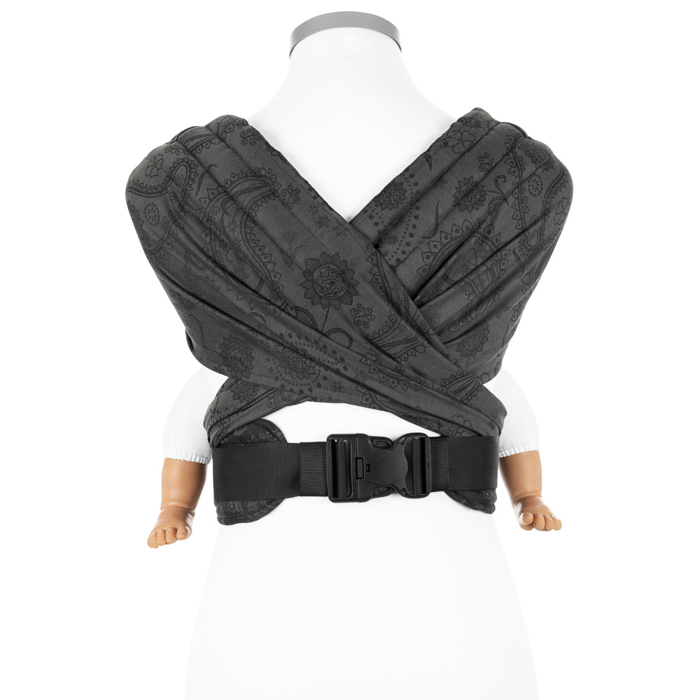 Rückansicht von FlyClick Halbschnallen Babytrage Design Persian Paisley – anthracite