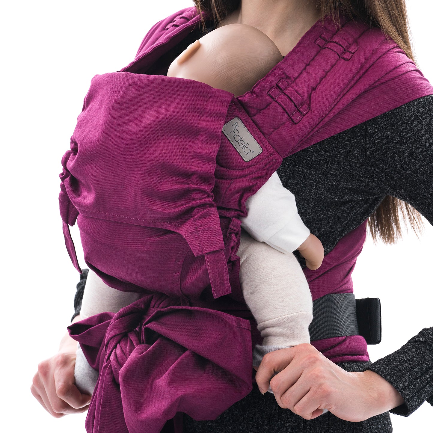 FlyClick - Halfbuckle Baby carrier - Chevron - berry