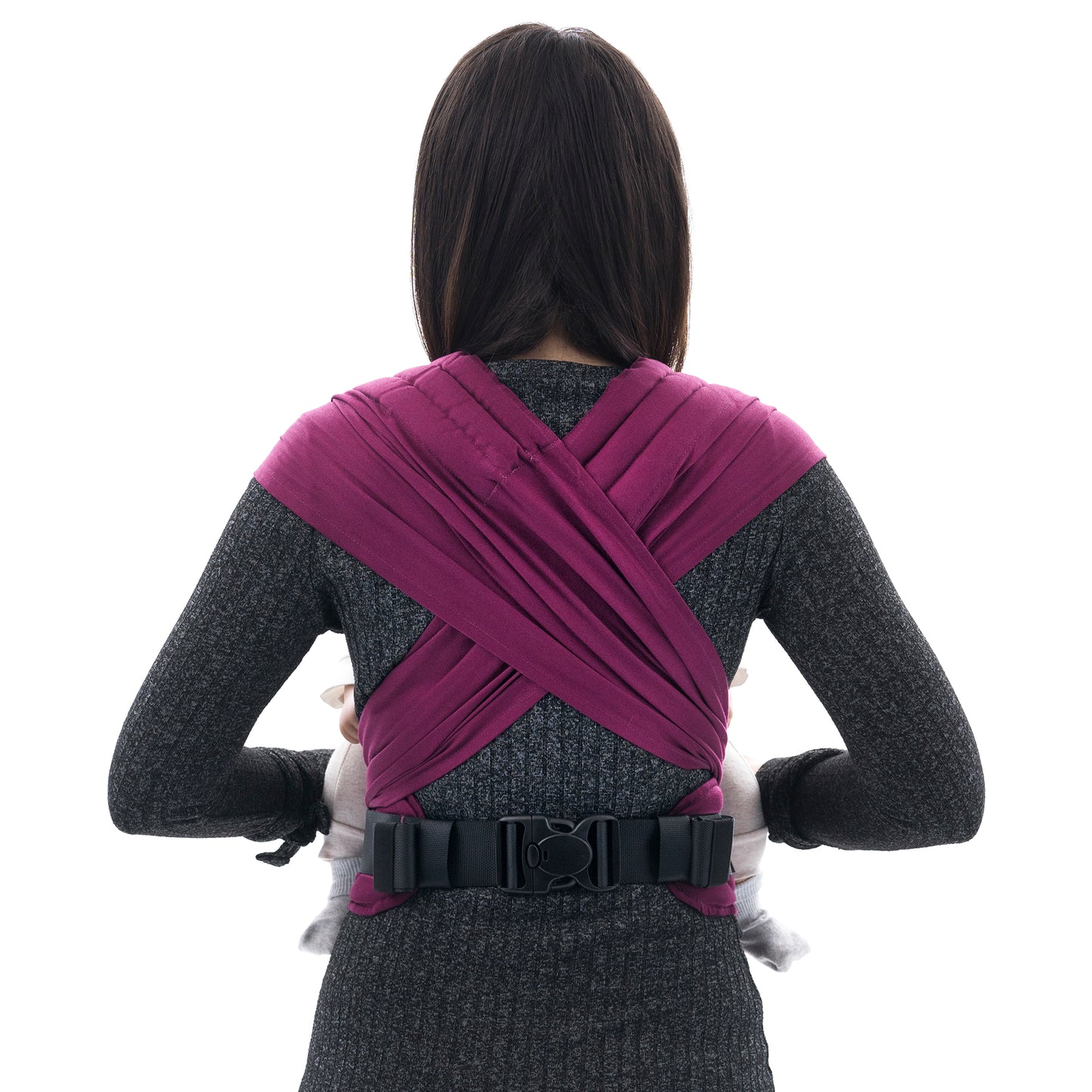 FlyClick - Halfbuckle Baby carrier - Chevron - berry