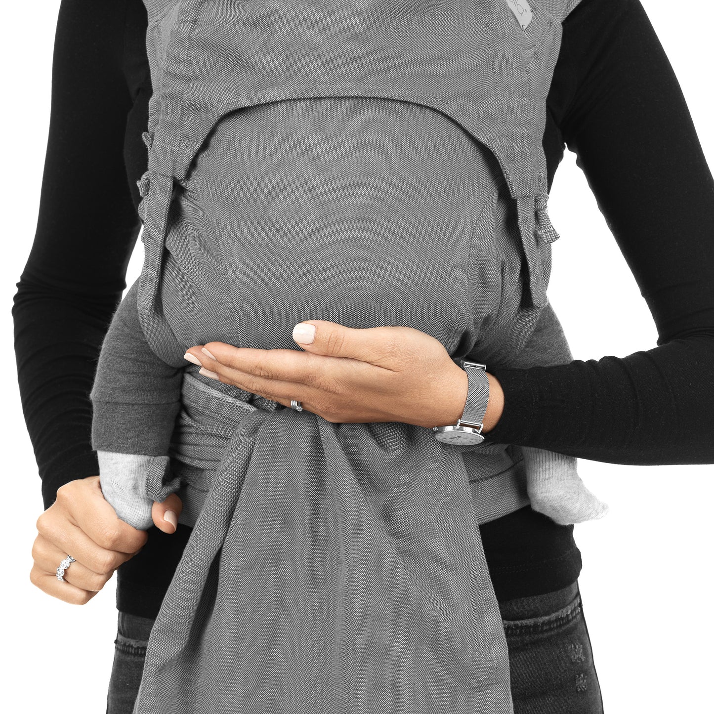 FlyClick - Halfbuckle Baby Carrier - Chevron - light gray