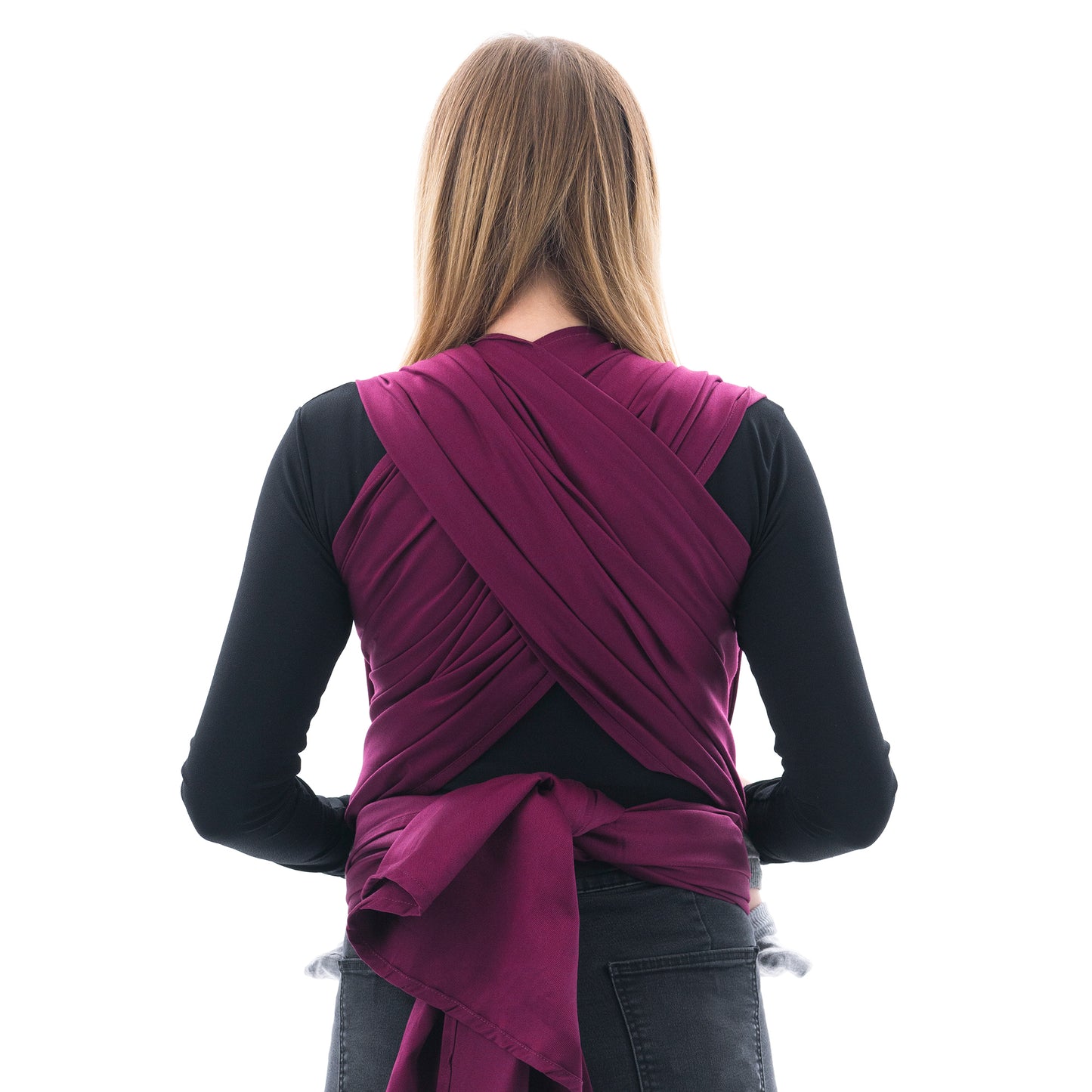 Back view of Baby wraps Design Chevron – berry
