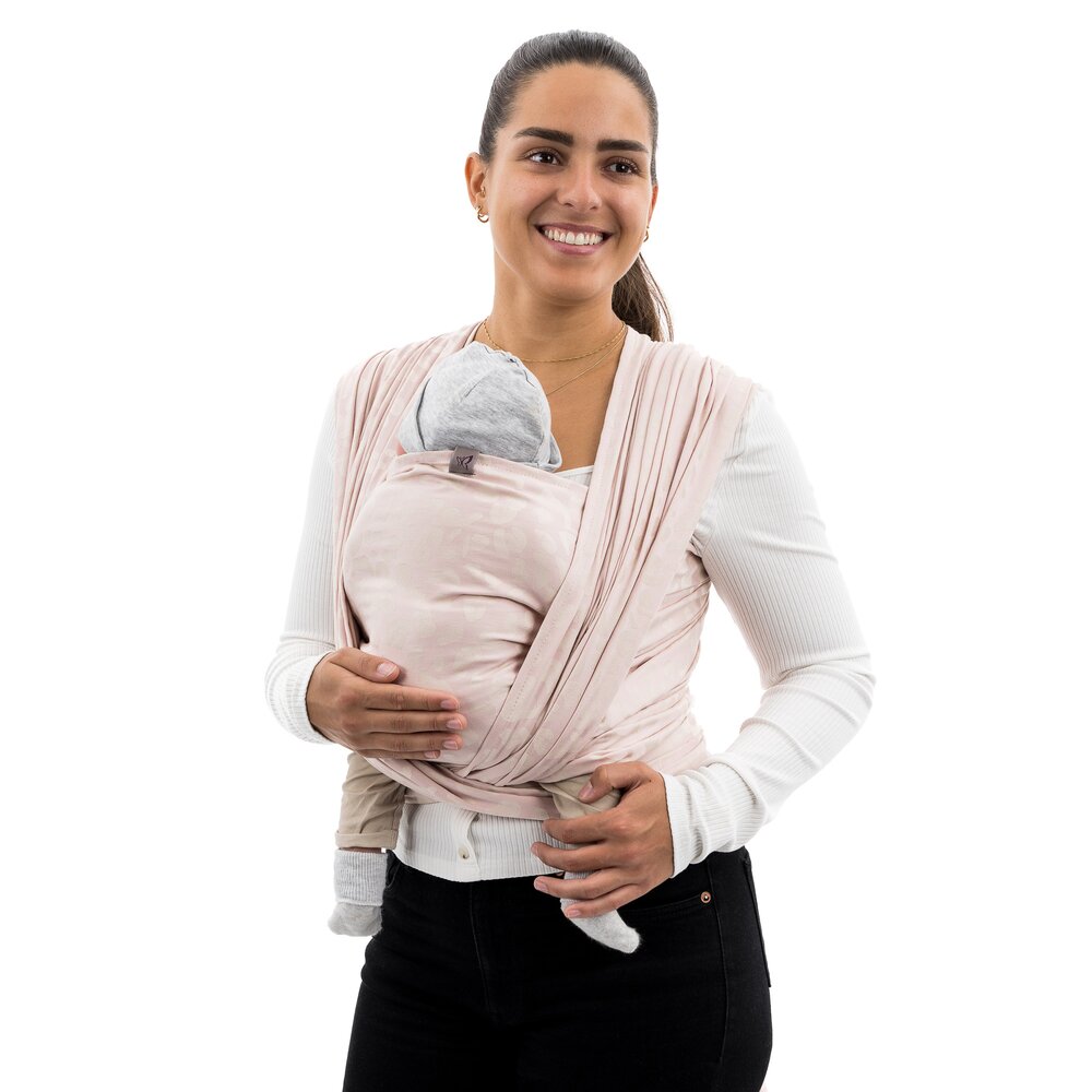 Vista frontale di Baby wraps Design Leopard  rosé