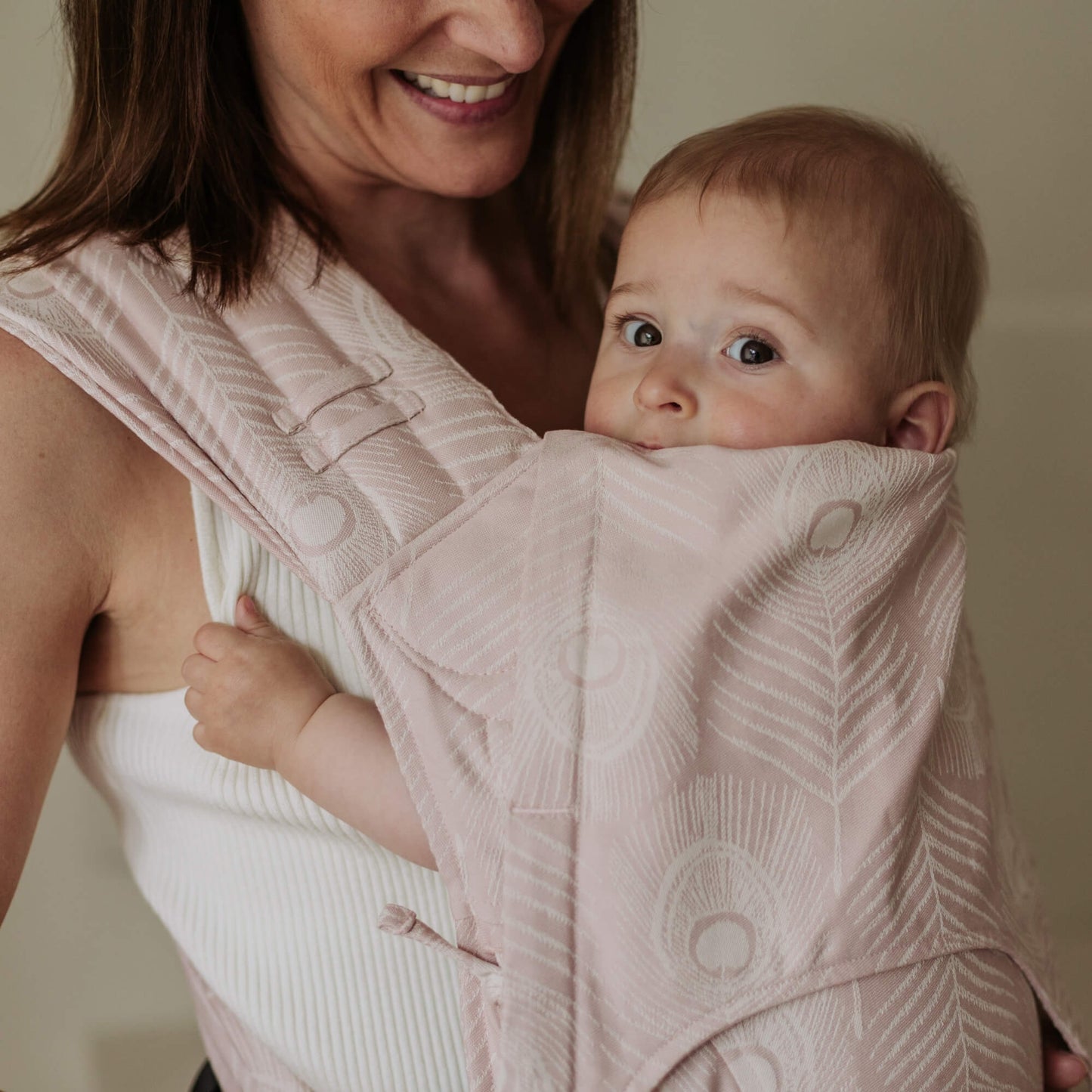 FlyClick - Halfbuckle Baby carrier - Feather - rose