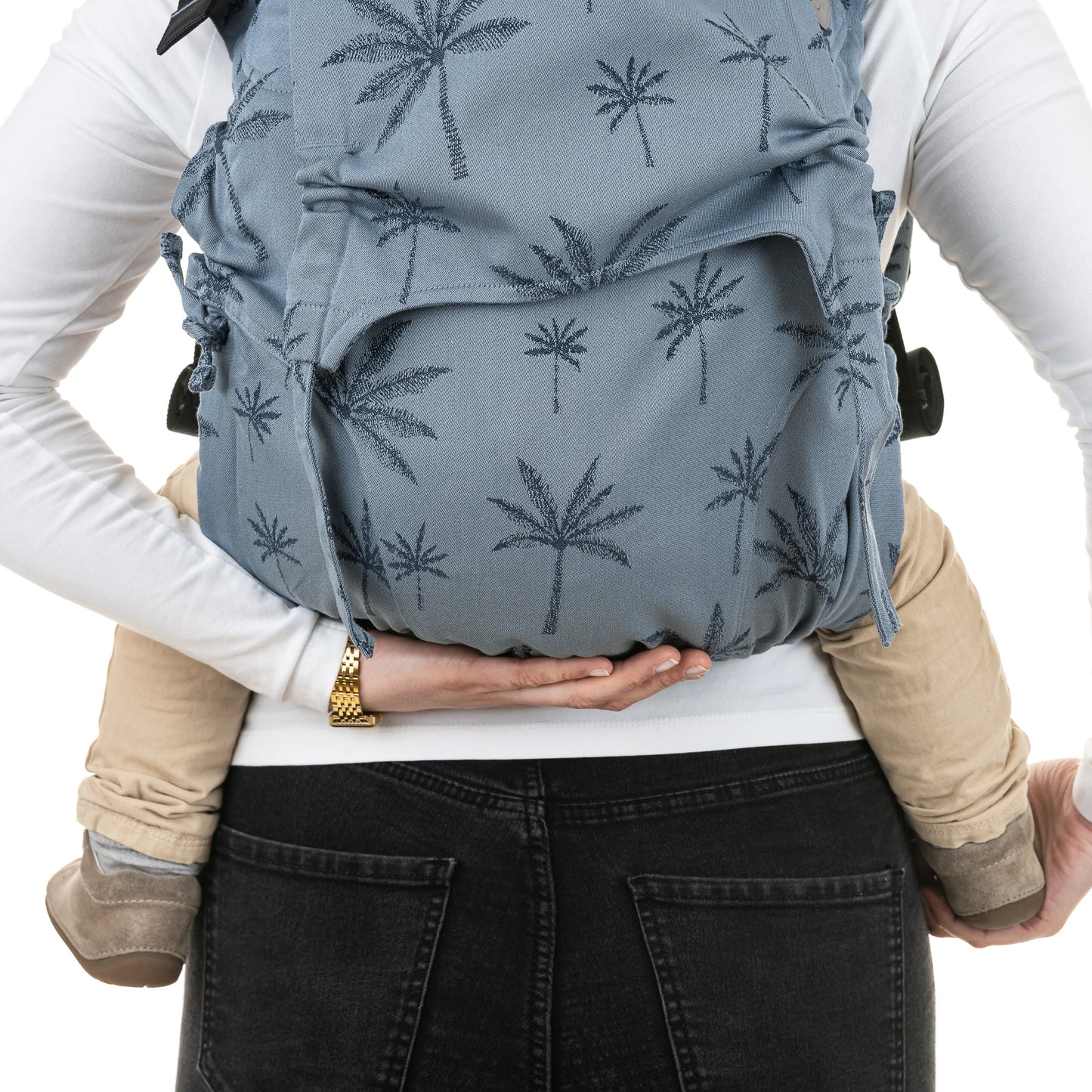 Onbuhimo - Back Carrier - Toddler - Palm Trees - dove blue