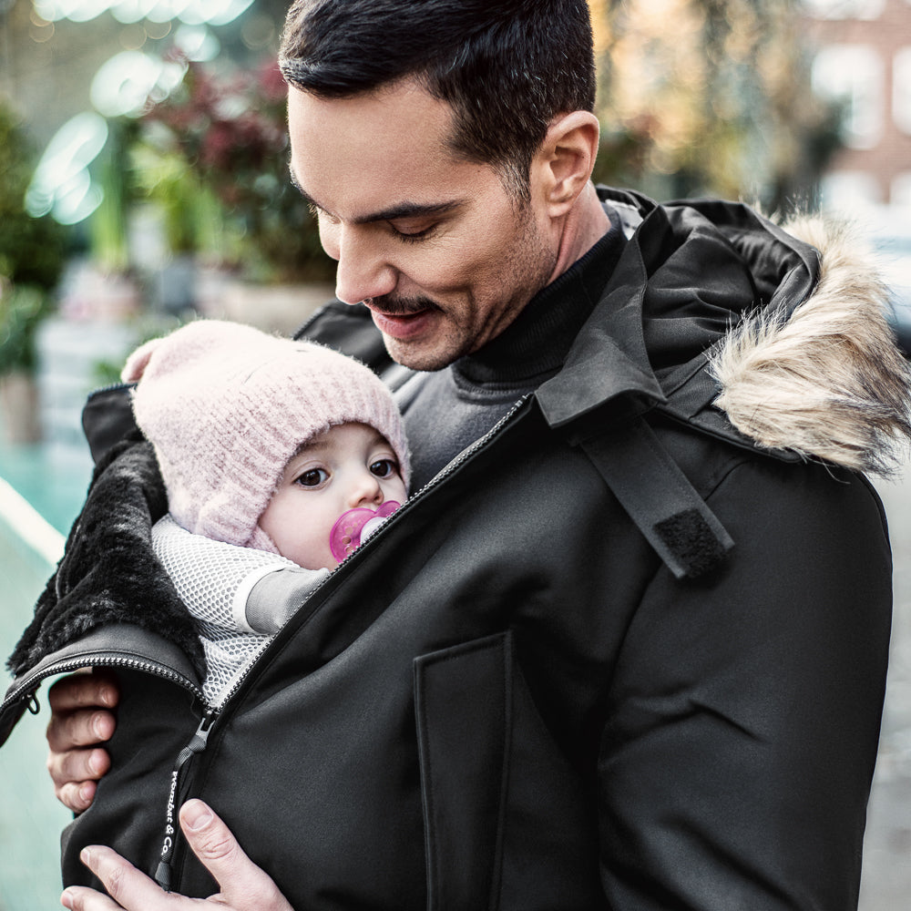 BANDICOOT - Babywearing jacket for fathers - black