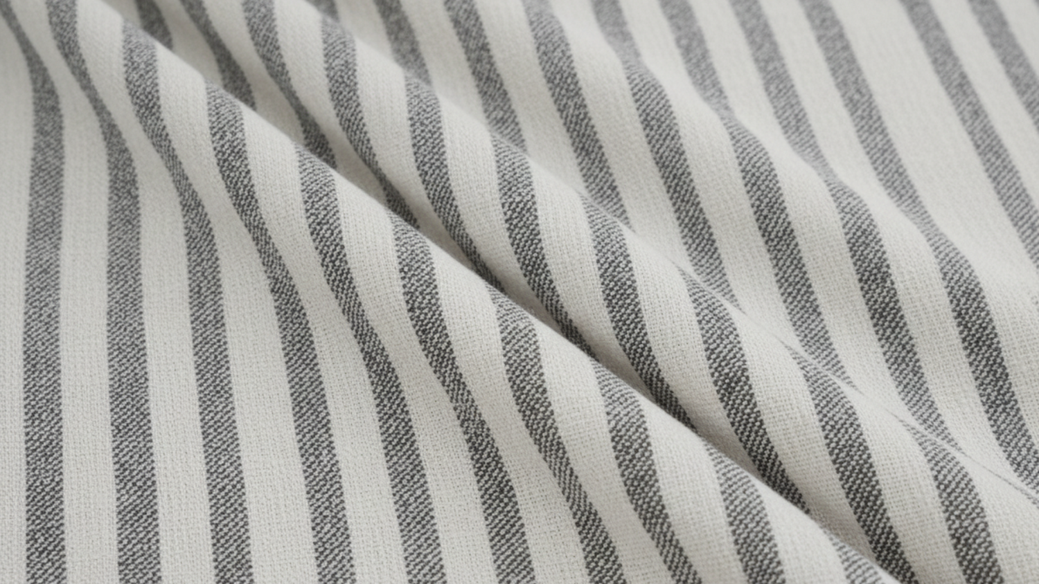 Close-up of gray and white striped fabric