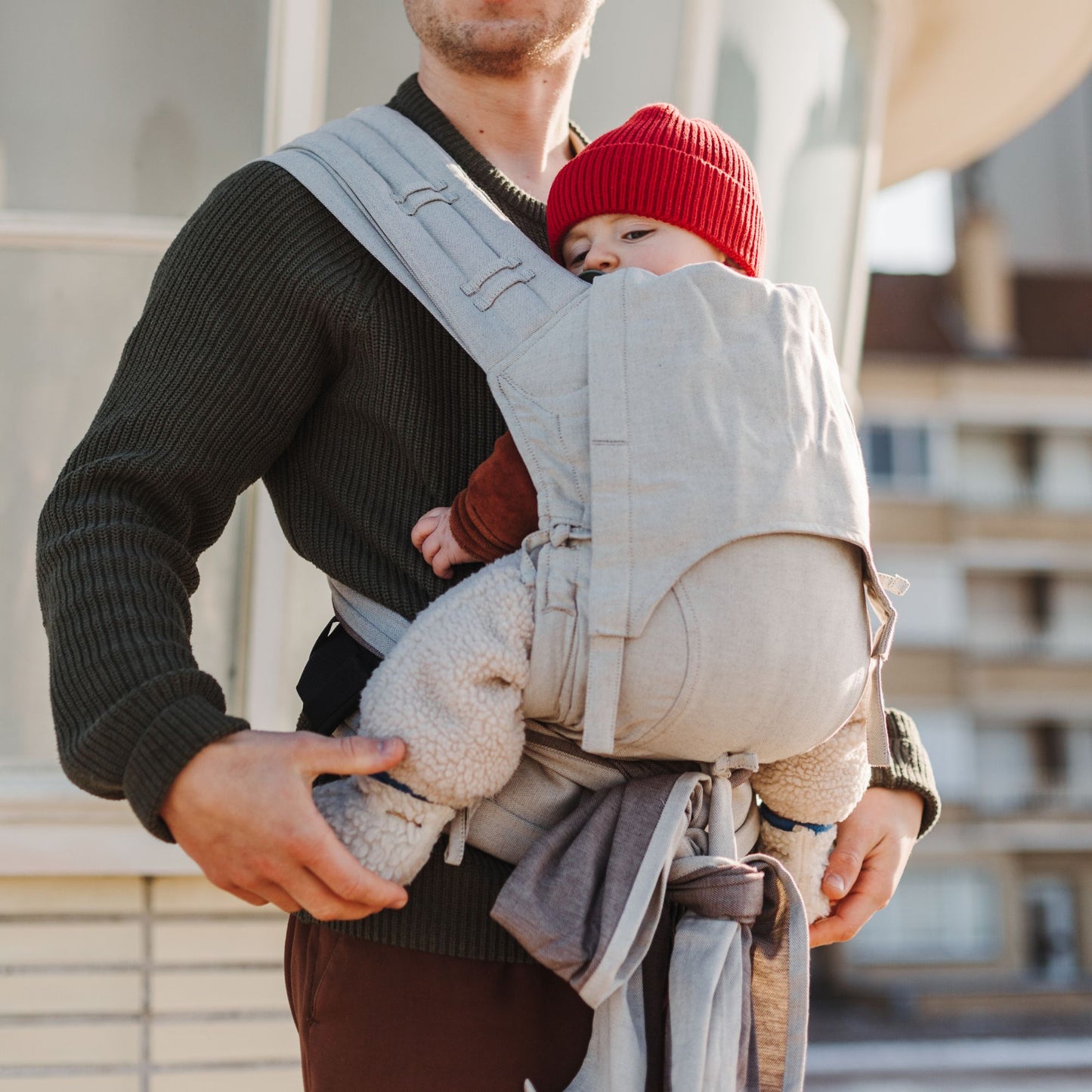 FlyClick - Half-Buckle Porte-bébé - Chevron - cream