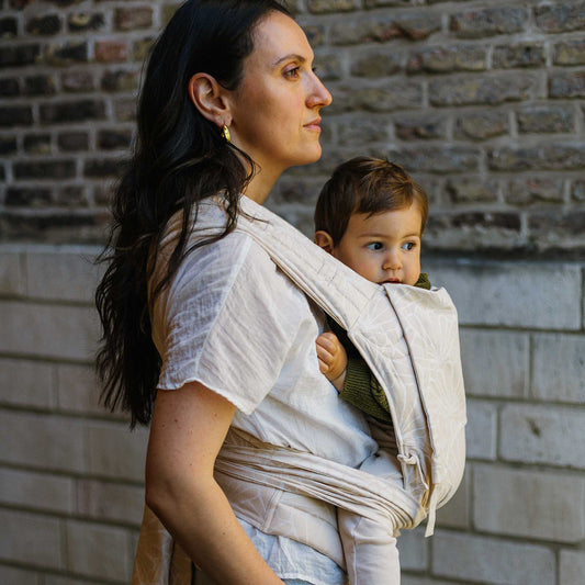 Side view of Fly Tai Mei Tai  Sling baby carrier Design Seashell  sand