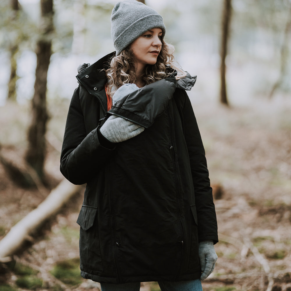 KOALA - Schwangerschafts- und Babytrage-Jacke - schwarz