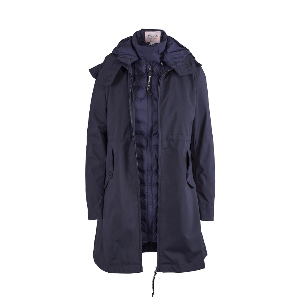 KOWARI - Schwangerschafts- und Babytrage-Trenchcoat 2in1 - Blau