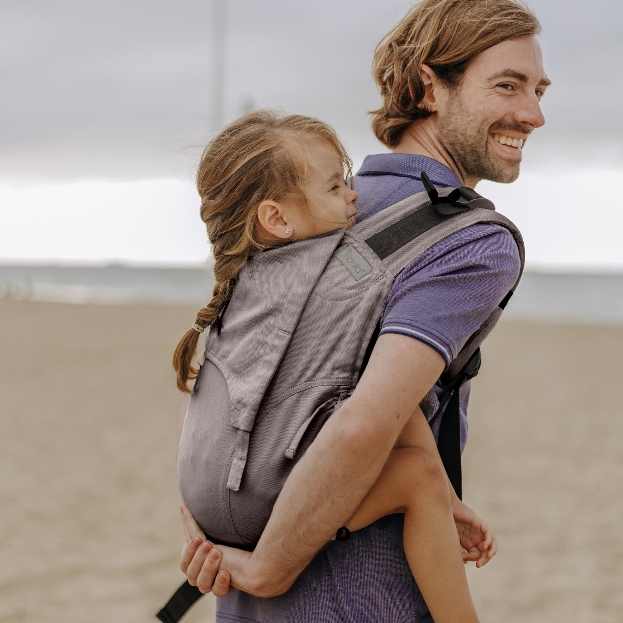 Back Carrier for Toddler | Fidella® Onbuhimo | Chevron - walnut