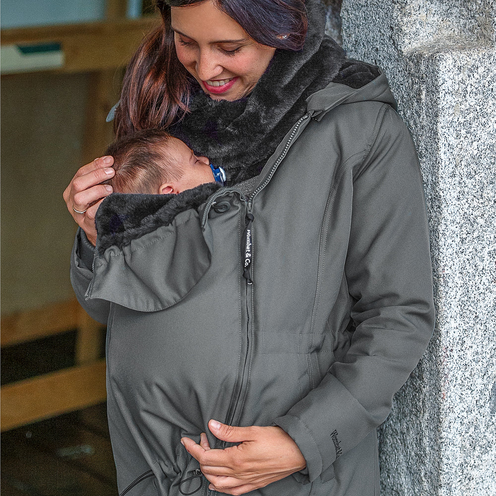 WALLABY 2.0 - chaqueta para porteo y embarazo - gris-negro