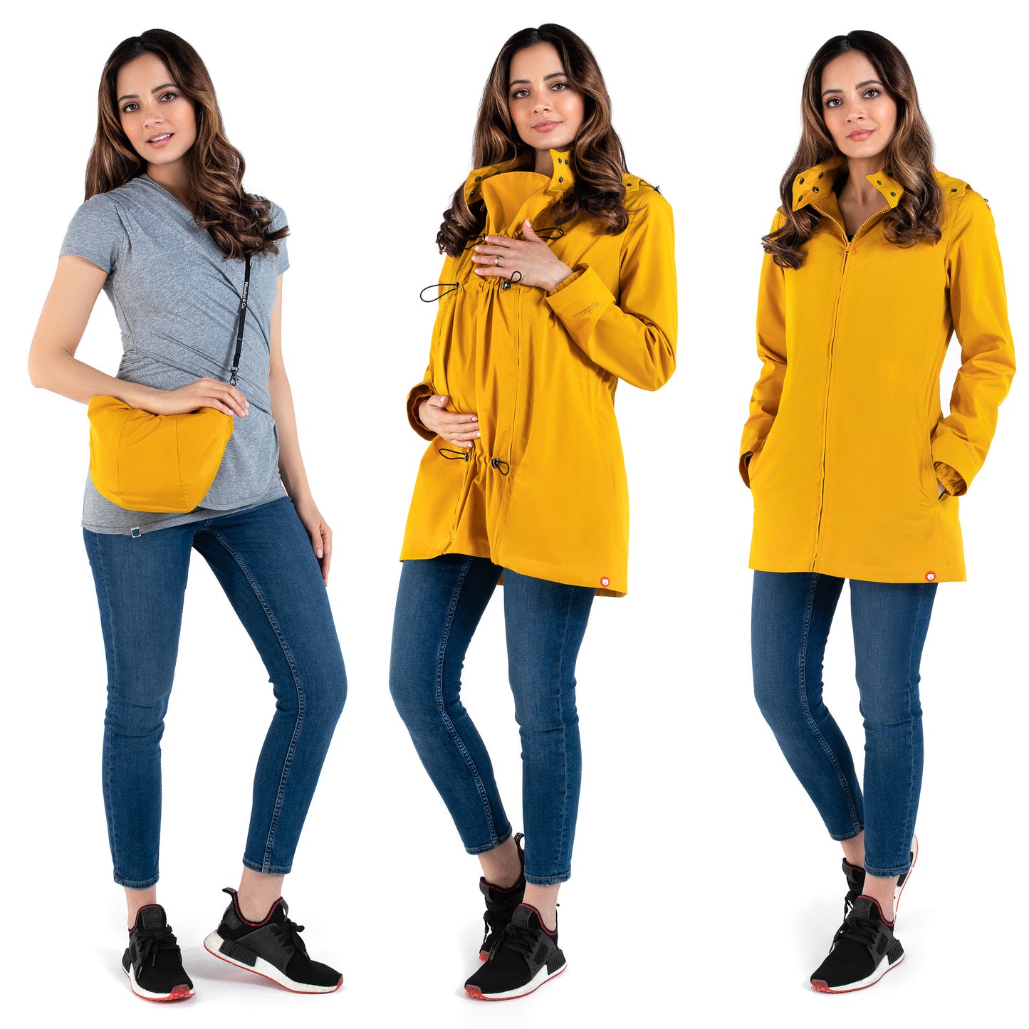 NUMBAT GO - pregnancy and baby wearing jacket - mustard